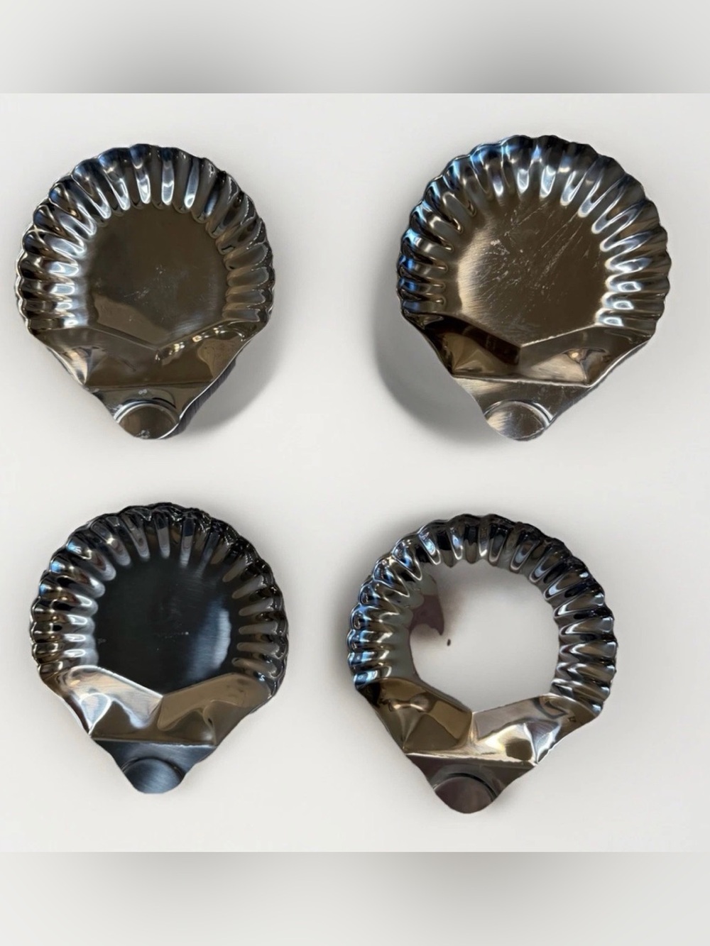 Vollrath Stainless Steel Shell Shape Small Serve Platters Brunch Plate Set Of 4